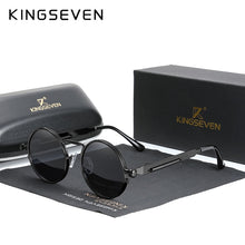 Load image into Gallery viewer, High Quality Gothic Steampunk Sunglasses Polarized Men Women Brand Designer Vintage Round Metal Frame Sun Glasses