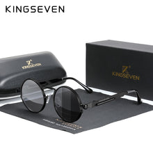 Load image into Gallery viewer, KINGSEVEN  Gothic Steampunk Sunglasses Polarized Men Women Brand Designer Vintage Round Metal Frame Sun Glasses