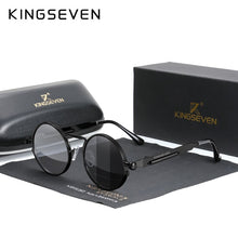 Load image into Gallery viewer, KINGSEVEN  Gothic Steampunk Sunglasses Polarized Men Women Brand Designer Vintage Round Metal Frame Sun Glasses