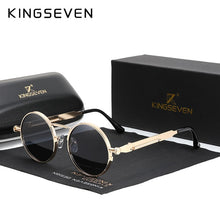 Load image into Gallery viewer, KINGSEVEN  Gothic Steampunk Sunglasses Polarized Men Women Brand Designer Vintage Round Metal Frame Sun Glasses