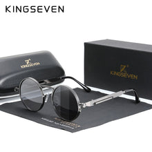 Load image into Gallery viewer, KINGSEVEN  Gothic Steampunk Sunglasses Polarized Men Women Brand Designer Vintage Round Metal Frame Sun Glasses