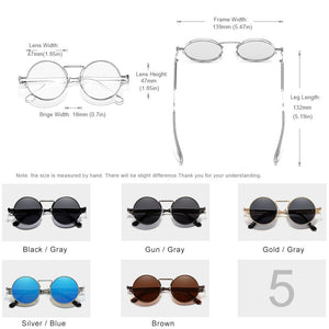 KINGSEVEN  Gothic Steampunk Sunglasses Polarized Men Women Brand Designer Vintage Round Metal Frame Sun Glasses
