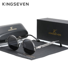 Load image into Gallery viewer, KINGSEVEN  Gothic Steampunk Sunglasses Polarized Men Women Brand Designer Vintage Round Metal Frame Sun Glasses
