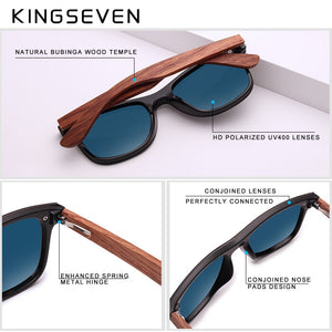 KINGSEVEN High Quality Handmade Bubinga Wooden Frame Pochromic Sunglasses Polarized UV400 Lens Men Women  Sun Glasses