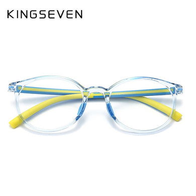 KINGSEVEN Kids Anti Blue Light Glasses Glare Filter Children Eyeglasses Girl Boy Optical Frame Blocking Clear Lenses