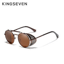 Carica l'immagine nel visualizzatore di Gallery, KINGSEVEN Men's Glasses Polarized Steampunk Round Sunglasses Men Retro Women Sun Glasses For Men Vintage Style