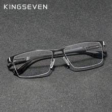 Load image into Gallery viewer, KINGSEVEN Men&#39;sBlue Light Blocking Glasses Pure Titanium Half Frame Trending Eyewear  Prescription Optical Eyeglasses