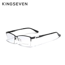 Load image into Gallery viewer, KINGSEVEN Men&#39;sBlue Light Blocking Glasses Pure Titanium Half Frame Trending Eyewear  Prescription Optical Eyeglasses