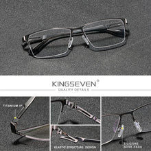 Load image into Gallery viewer, KINGSEVEN Men&#39;sBlue Light Blocking Glasses Pure Titanium Half Frame Trending Eyewear  Prescription Optical Eyeglasses