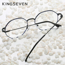 Carica l&#39;immagine nel visualizzatore di Gallery, KINGSEVEN Metal Anti Blue Ray Glasses Frame Women Myopia Optical Eyeglasses Frames Reading Prescription Eyewear for Unisex