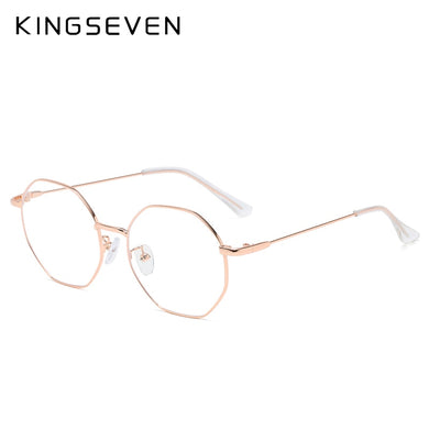 KINGSEVEN Metal Anti Blue Ray Glasses Frame Women Myopia Optical Eyeglasses Frames Reading Prescription Eyewear for Unisex