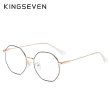 Carica l&#39;immagine nel visualizzatore di Gallery, KINGSEVEN Metal Anti Blue Ray Glasses Frame Women Myopia Optical Eyeglasses Frames Reading Prescription Eyewear for Unisex