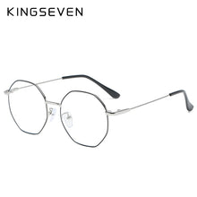 Carica l&#39;immagine nel visualizzatore di Gallery, KINGSEVEN Metal Anti Blue Ray Glasses Frame Women Myopia Optical Eyeglasses Frames Reading Prescription Eyewear for Unisex
