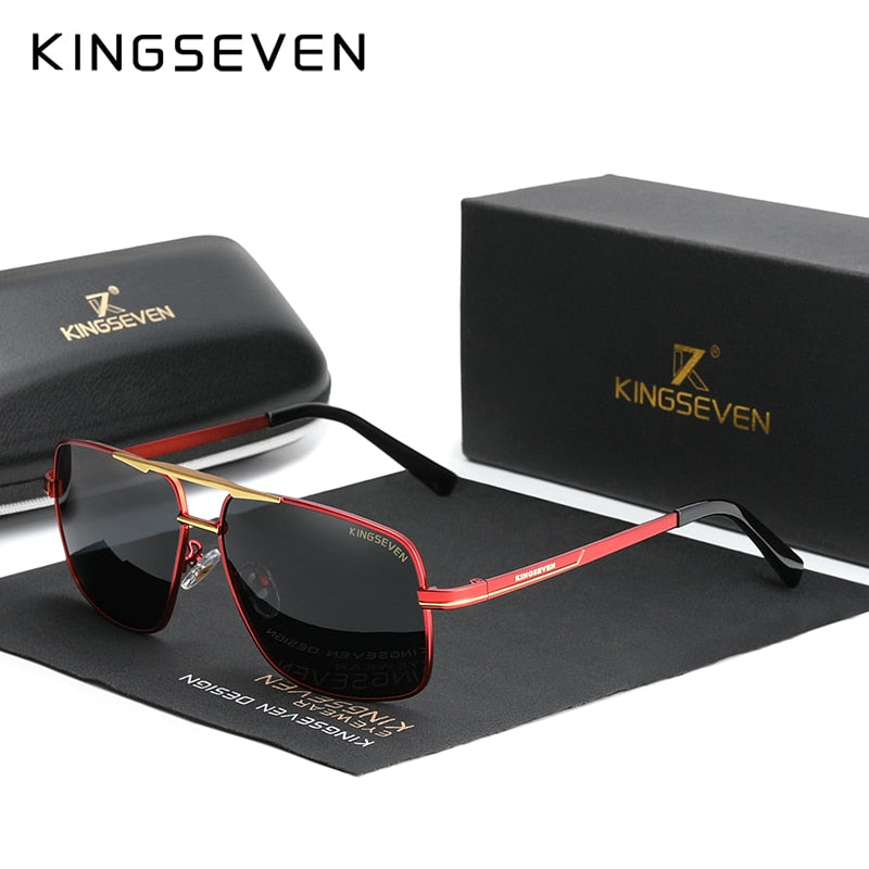 KINGSEVEN Men's Glasses Polarized Fishing Driving Sunglasses Brand Men Women Stainless steel Material Gafas De Sol