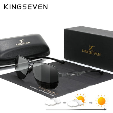 KINGSEVEN Photochromic Men Aluminum Sunglasses Polarized UV400 Mirror Male Sun Glasses Women For Men Oculos de sol N7188