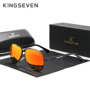 KINGSEVEN Trend Quality Titanium Alloy Men's Sunglasses Polarized Sun glasses Women Pilot Mirror Eyewear Oculos de sol