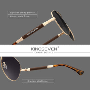 KINGSEVEN Trend Quality Titanium Alloy Men's Sunglasses Polarized Sun glasses Women Pilot Mirror Eyewear Oculos de sol