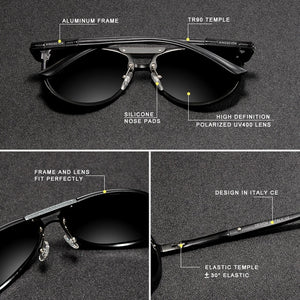 KINGSEVEN Original  Polarized Sunglasses Men Women Pilot Driving Aluminum+TR90 Sun Glasses Goggle UV400