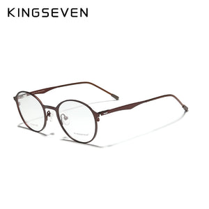 KINGSEVEN Original Titanium Optical Glasses Full Frame Men Ultralight Retro Round Myopia Prescription Eyeglasses Women Eyewear