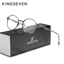 Load image into Gallery viewer, KINGSEVEN Original Titanium Optical Glasses Full Frame Men Ultralight Retro Round Myopia Prescription Eyeglasses Women Eyewear