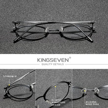Load image into Gallery viewer, KINGSEVEN Original Titanium Optical Glasses Full Frame Men Ultralight Retro Round Myopia Prescription Eyeglasses Women Eyewear
