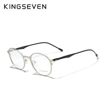 Load image into Gallery viewer, KINGSEVEN Original Titanium Optical Glasses Full Frame Men Ultralight Retro Round Myopia Prescription Eyeglasses Women Eyewear