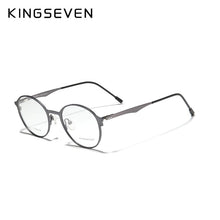 Load image into Gallery viewer, KINGSEVEN Original Titanium Optical Glasses Full Frame Men Ultralight Retro Round Myopia Prescription Eyeglasses Women Eyewear