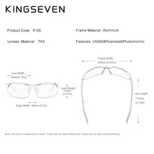 Load image into Gallery viewer, KINGSEVEN Photochromic Polarized Men&#39;s Aluminum Sunglasses Chameleon lens Male Sun Glasses Aviation Women For Men Eyewear 9126
