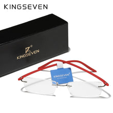 Load image into Gallery viewer, KINGSEVEN Pure Titanium Glasses Men Square Ultralight Rimless Eyewear For Women HD Lenses