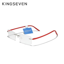 Load image into Gallery viewer, KINGSEVEN Pure Titanium Glasses Men Square Ultralight Rimless Eyewear For Women HD Lenses