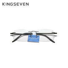 Load image into Gallery viewer, KINGSEVEN Pure Titanium Glasses Men Square Ultralight Rimless Eyewear For Women HD Lenses