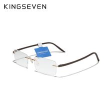 Load image into Gallery viewer, KINGSEVEN Pure Titanium Glasses Men Square Ultralight Rimless Eyewear For Women HD Lenses