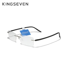 Load image into Gallery viewer, KINGSEVEN Pure Titanium Glasses Men Square Ultralight Rimless Eyewear For Women HD Lenses