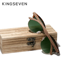 Load image into Gallery viewer, KINGSEVEN Retro  Style Handmade Black Walnut Wooden Sunglasses Men Women 100%Polarized UV400  Lens Semi-Rimless Eyewear