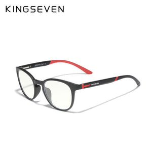 KINGSEVEN Occhiali da vista da uomo con lenti trasparenti quadrate Montatura per occhiali con blocco della luce blu Montature per occhiali da vista per computer da donna