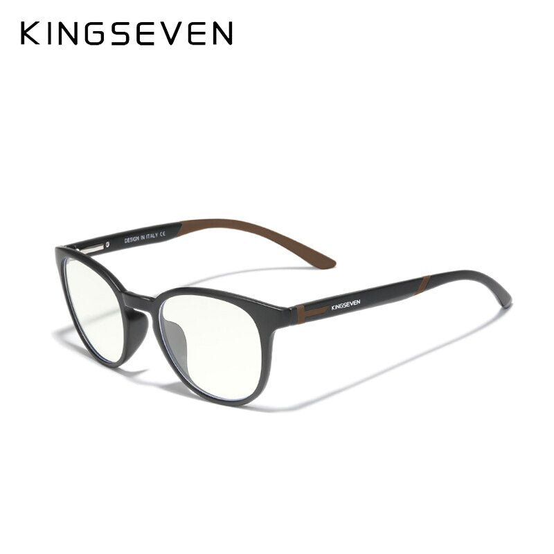 KINGSEVEN Occhiali da vista da uomo con lenti trasparenti quadrate Montatura per occhiali con blocco della luce blu Montature per occhiali da vista per computer da donna