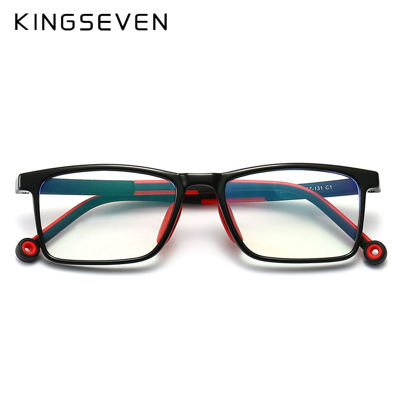 KINGSEVEN Square Kids Glasses Frame Silicone Flexible Optical Eyeglasses Frame Children 2023 Boy Girls Clear Glasses UV4