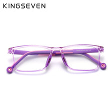 Carica l&#39;immagine nel visualizzatore di Gallery, KINGSEVEN Square Kids Glasses Frame Silicone Flexible Optical Eyeglasses Frame Children 2023 Boy Girls Clear Glasses UV4