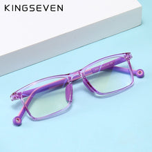 Carica l&#39;immagine nel visualizzatore di Gallery, KINGSEVEN Square Kids Glasses Frame Silicone Flexible Optical Eyeglasses Frame Children 2023 Boy Girls Clear Glasses UV4