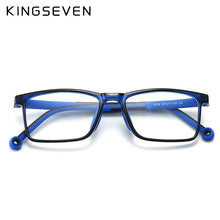 Carica l&#39;immagine nel visualizzatore di Gallery, KINGSEVEN Square Kids Glasses Frame Silicone Flexible Optical Eyeglasses Frame Children 2023 Boy Girls Clear Glasses UV4