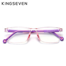 Carica l&#39;immagine nel visualizzatore di Gallery, KINGSEVEN Square Kids Glasses Frame Silicone Flexible Optical Eyeglasses Frame Children 2023 Boy Girls Clear Glasses UV4