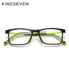 Carica l&#39;immagine nel visualizzatore di Gallery, KINGSEVEN Square Kids Glasses Frame Silicone Flexible Optical Eyeglasses Frame Children 2023 Boy Girls Clear Glasses UV4
