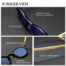 Carica l&#39;immagine nel visualizzatore di Gallery, KINGSEVEN Occhiali da sole Uomo Occhiali da sole in bambù Donna Designer di marca Occhiali in legno originali Oculos de sol masculino 