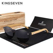 Carica l&#39;immagine nel visualizzatore di Gallery, KINGSEVEN Occhiali da sole Uomo Occhiali da sole in bambù Donna Designer di marca Occhiali in legno originali Oculos de sol masculino 