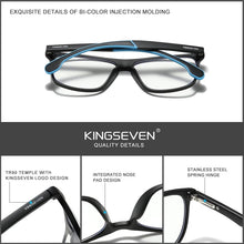 Carica l&#39;immagine nel visualizzatore di Gallery, KINGSEVEN TR90 Light Red Temples Design Anti Blue GlassesWomen Square Eyeglasses Frame Men Office Computer Blocking Blue