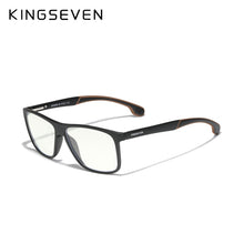 Carica l&#39;immagine nel visualizzatore di Gallery, KINGSEVEN TR90 Light Red Temples Design Anti Blue GlassesWomen Square Eyeglasses Frame Men Office Computer Blocking Blue