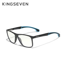 Carica l&#39;immagine nel visualizzatore di Gallery, KINGSEVEN TR90 Light Red Temples Design Anti Blue GlassesWomen Square Eyeglasses Frame Men Office Computer Blocking Blue