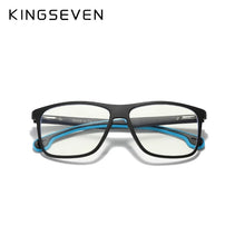 Carica l&#39;immagine nel visualizzatore di Gallery, KINGSEVEN TR90 Light Red Temples Design Anti Blue GlassesWomen Square Eyeglasses Frame Men Office Computer Blocking Blue