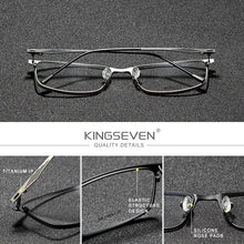 Load image into Gallery viewer, KINGSEVEN Titanium Alloy Optical Glasses Frame Men 2023 Square Myopia Prescription Eyeglasses Male Metal Eyewear