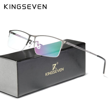 KINGSEVEN Titanium Alloy Optical Glasses Frame Men Square Myopia Prescription Eyeglasses Male Metal очки для зрения